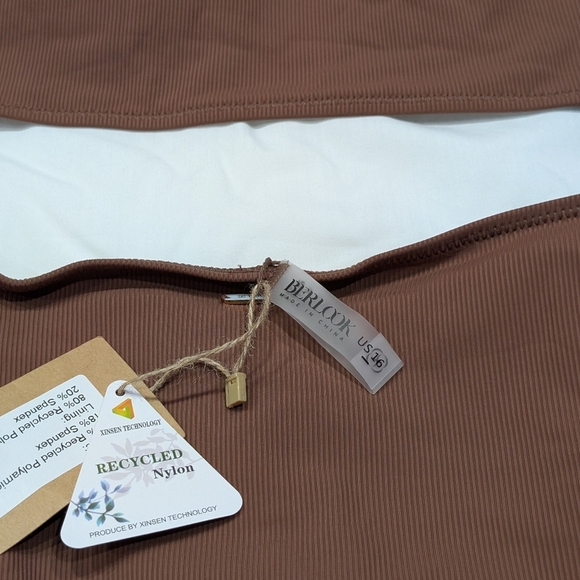 BNWT / berlook /US 16/ 1X / Caramel O-Ring Plus Size Bikini Set - Picture 3 of 3